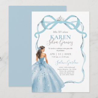 Baby Blue Quinceanera Einladung