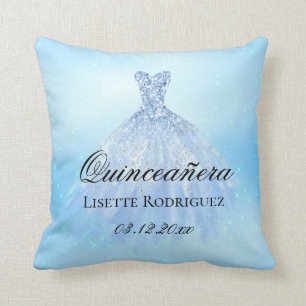 Baby Blue Quinceanera Personalisiert Kissen