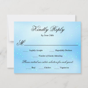 Baby Blue Quinceanera Wahl RSVP Karte
