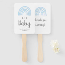 Baby Blue Rainbow Baby Dusche Handfächer