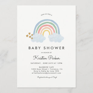 Baby Blue Rainbow Baby Shower Einladungskarten