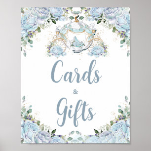 Baby Blue Rose Princess Carriage Cards and Gifts Poster