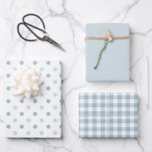 Baby Blue Rustic Romantic & Elegant Geschenkpapier Set