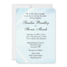 Baby Blue Satin Wedding Einladungen 5" x 7"