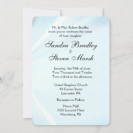 Baby Blue Satin Wedding Einladungen 5" x 7"