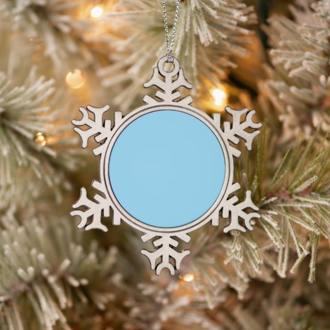 Baby Blue Schneeflocken Zinn-Ornament (Baum)