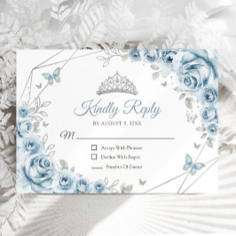 Baby Blue Silver Floral Quinceanera Antwort