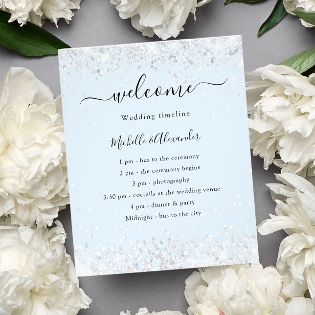 Baby Blue Silver Hochzeitsprogramm (Von Creator hochgeladen)