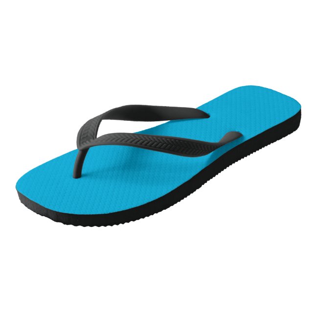 Baby Blue, Simple & Fun Bright Solid Color Flip Flops (Schrägansicht)