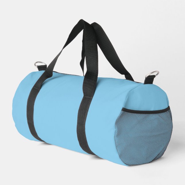 Baby Blue Sky Solid Color Duffle Bag (Rechte Ecke)