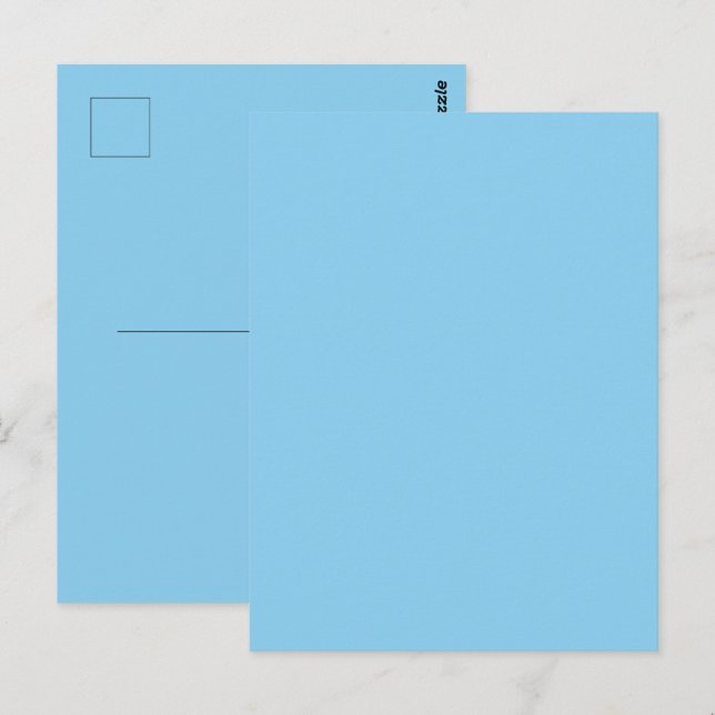 Baby Blue Sky Solid Color Postkarte (Vorne/Hinten)
