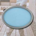 Baby Blue Solid Color | Classic | elegant Ovale Gürtelschnalle<br><div class="desc">Baby Blue Solid Color | Classic | elegant | Trendy | Stilvoll | Geschenk</div>