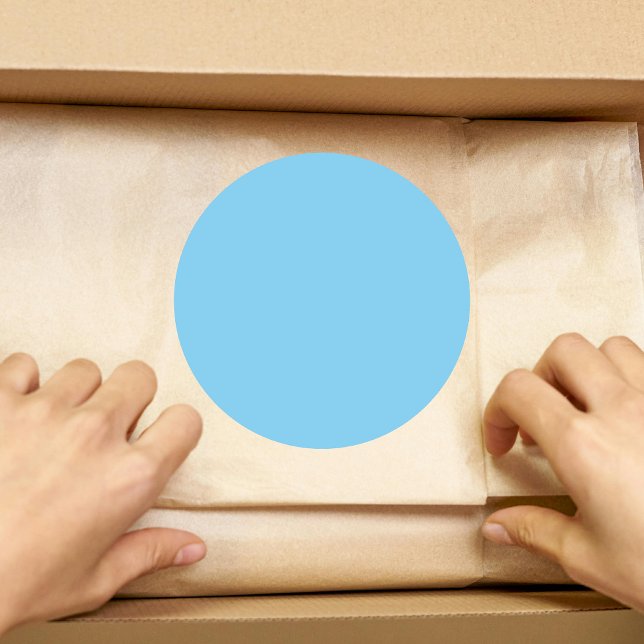 Baby Blue Solid Color | Classic | elegant Runder Aufkleber (Von Creator hochgeladen)