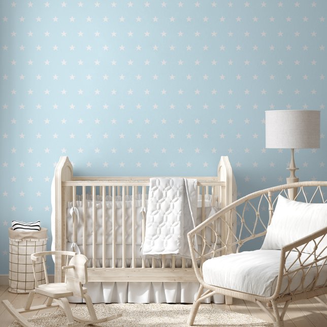Baby Blue Stars Kinderzimmer Kindergarten Hauswand Tapete (Baby Blue Stars Kids Room Nursery Home Wall Decor Wallpaper)