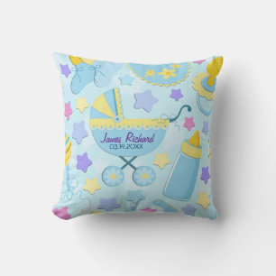 Baby Blue Stars und Carriage Keepake Pillow Kissen