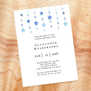 Baby Blue Sternenkette Baby Shower Einladung