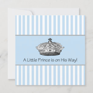 Baby Blue Stipes Prince Baby Boy Dusche Einladung
