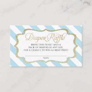 Baby Blue Stripes Diaper Raffelkarten Begleitkarte