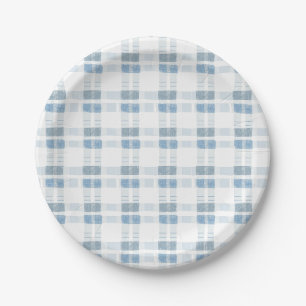 Baby Blue Stripes Prüfmuster Pappteller
