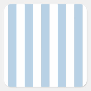 Baby Blue Stripes Quadratischer Aufkleber