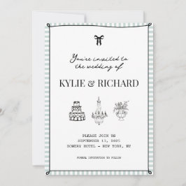 Baby Blue Striping Edge Save the Date Einladung