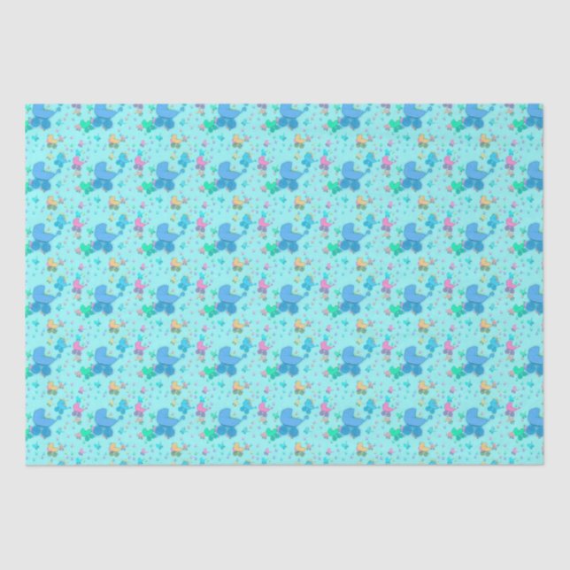 Baby Blue Stwalzen Packpapier Seidenpapier (Vorderseite)