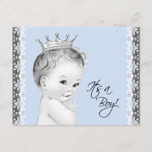 Baby Blue Süßer Kleiner Prinz Baby Shower Einladung