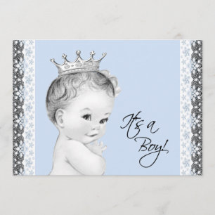 Baby Blue Süßer Kleiner Prinz Baby Shower Einladung