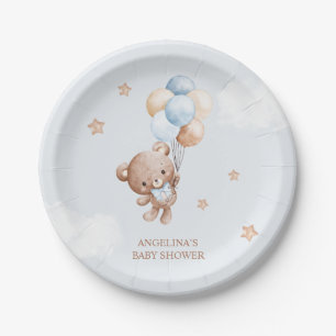 Baby Blue Teddy Bear Baby Dusche Pappteller