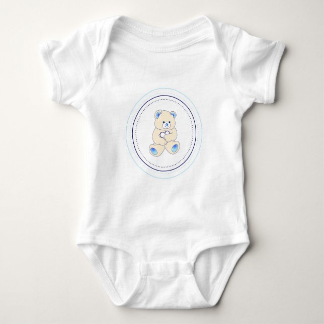 Baby Blue Teddy Strampler (Vorderseite)