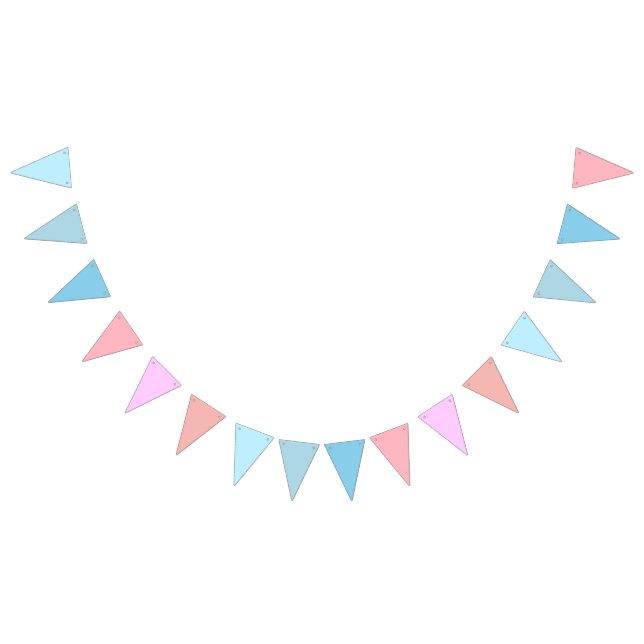 Baby Blue to Candy Floss Pink Gradient Wimpelkette (Alle)