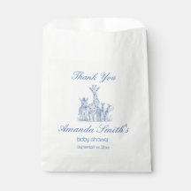 Baby Blue Toile Safari Baby Shower Geschenktüte