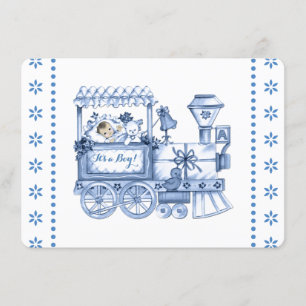 Baby Blue Train Baby Boy Dusche Einladung