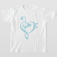 Baby Blue Treble Clef & Bass Clef Herz