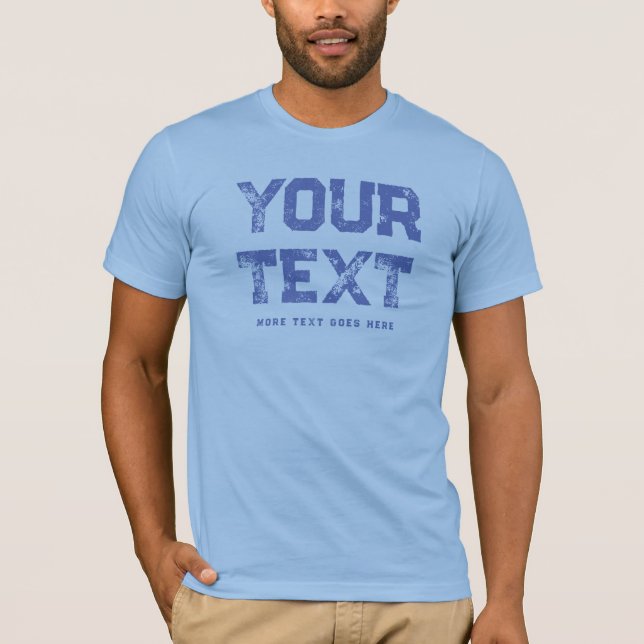 Baby Blue Trendy gestörter Text Mens Modern T-Shirt (Vorderseite)