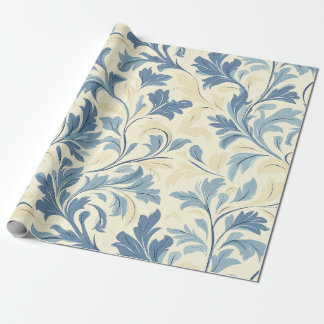 Baby Blue und Creme Flourish Muster Design Geschenkpapier