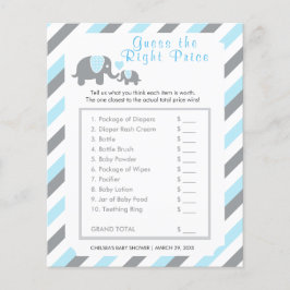 Baby Blue und Gray Stripe Elephant - Price Flyer