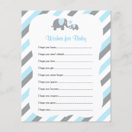 Baby Blue und Gray Stripe Elephant - Wünsche Flyer
