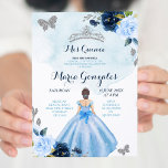 Baby Blue und Navy Butterfly 3 Charra Quinceanera Einladung<br><div class="desc">Baby Blue and Navy Butterfly 3 Charra Quinceanera Einladung Mis Quince Anos,  15. Geburtstag, </div>