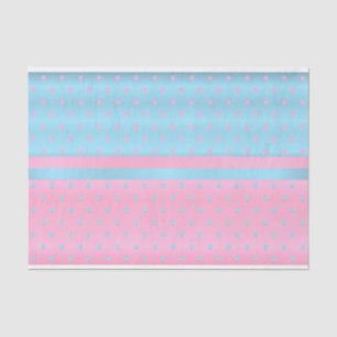 Baby Blue und Pastellrosa Polka-Dosen Seidenpapier