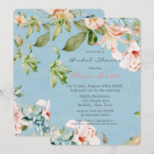 Baby Blue und Pink Aquarell Lily Brautparty