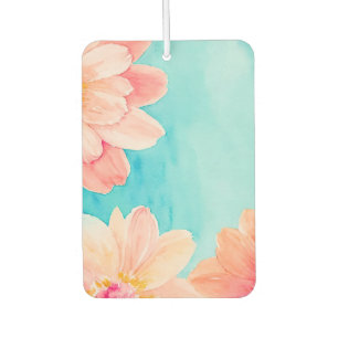 Baby Blue und Pink Floral Watercolor Autolufterfrischer