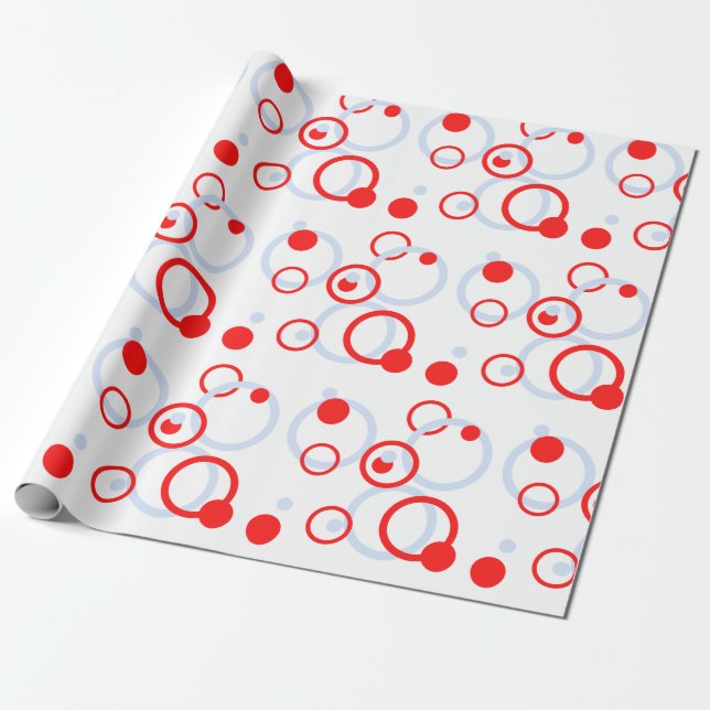 Baby Blue und Red Colorful Modern Geschenkpapier (Ungerollt)