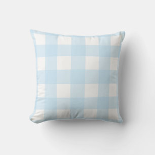 Baby Blue und White Extra Large Gingham Muster. Kissen