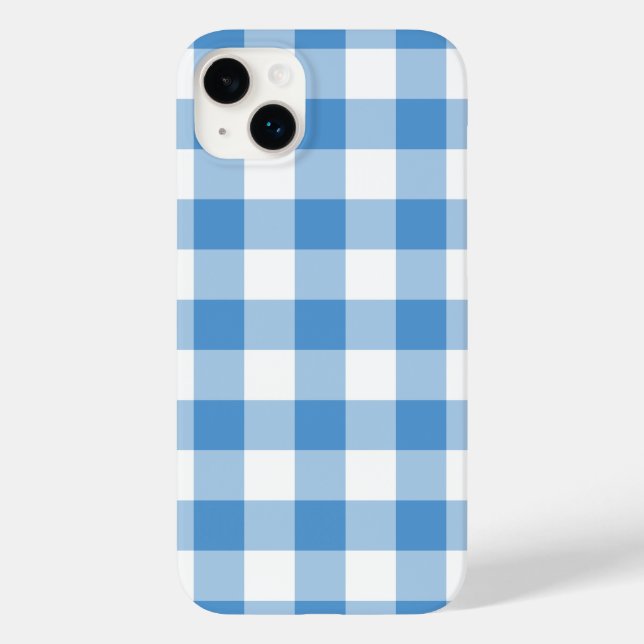 Baby Blue und White Gingham Case-Mate iPhone Hülle (Rückseite)