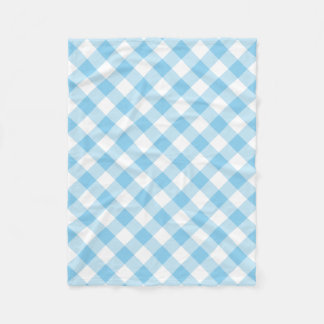 Baby Blue und White Large Diagonal Gingham Karos Fleecedecke