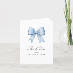 Baby Blue Vintage Satin-Schleife Dankeschön-Karte Dankeskarte