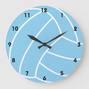 Baby Blue Volleyball Große Wanduhr