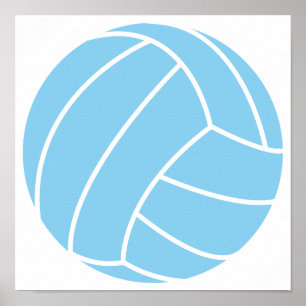 Baby Blue Volleyball Poster