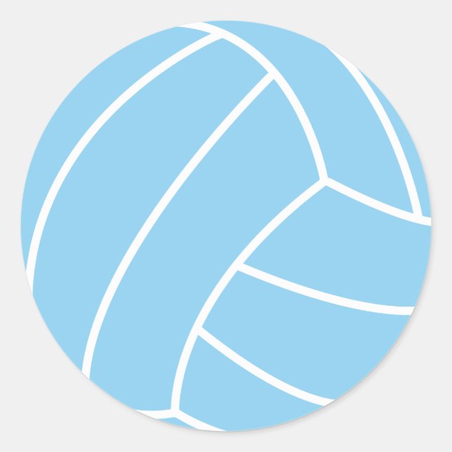Baby Blue Volleyball Runder Aufkleber (Vorderseite)